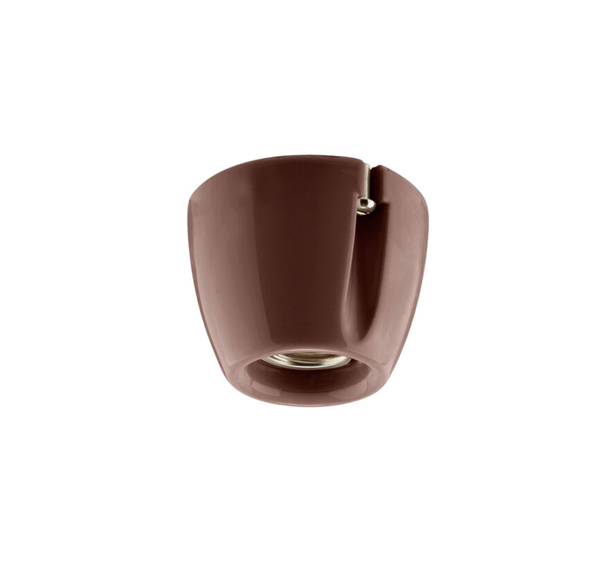 Basic wall and ceiling lamp - straight - IP20 - E27 - brown