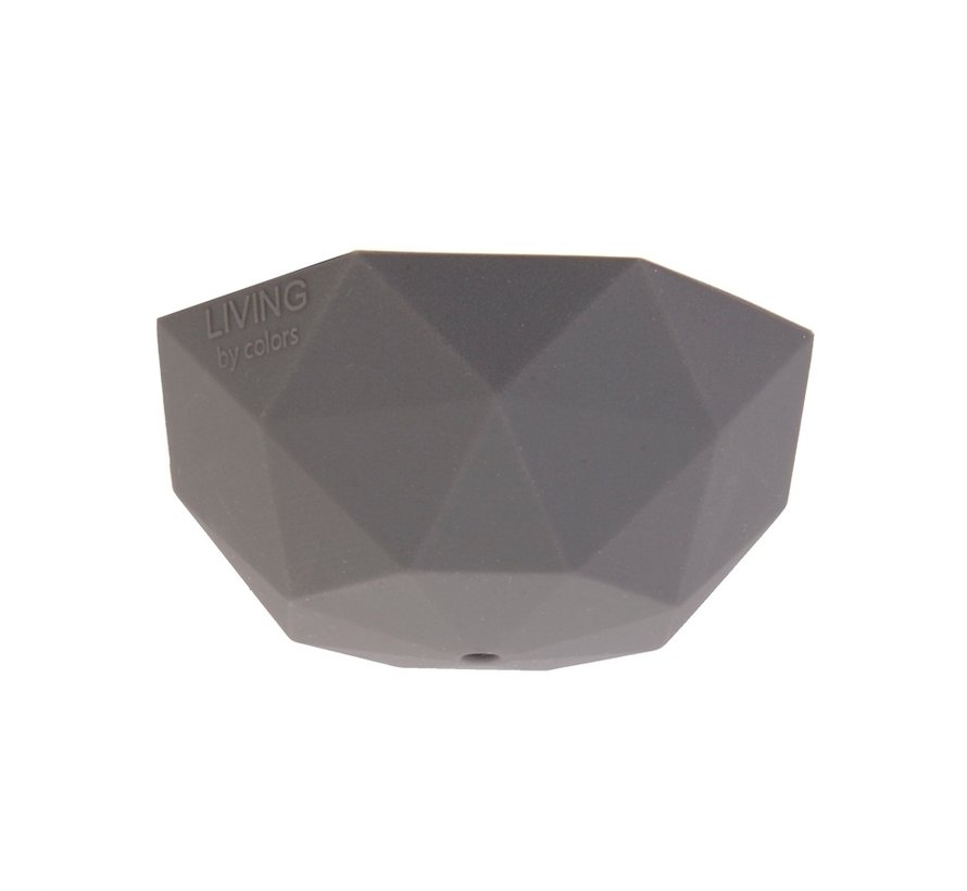 Ceiling cap silicone 'Facet' - 1 cord - Ø100mm | Grey