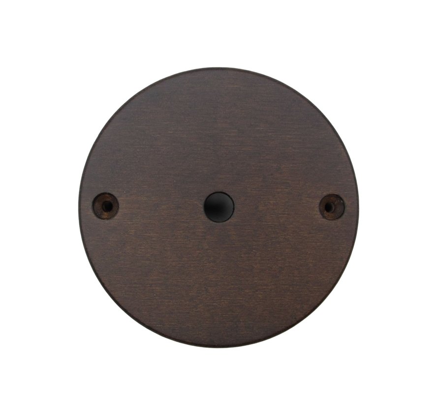 Wooden Ceiling Rose 'Woody Dark' Round - 1 cord - Ø95mm