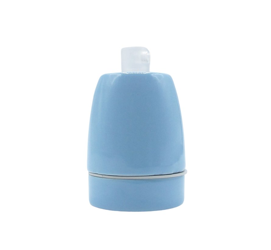 Porcelain Lamp Holder 'Loki' E27 (grounded) | Coloured Edition | Blue