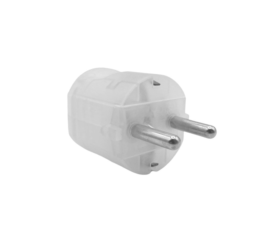 Plug round matte transparent (grounded) (NL)
