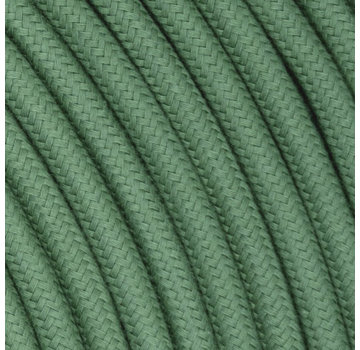 Kynda Light Fabric Cord Green - round, linen