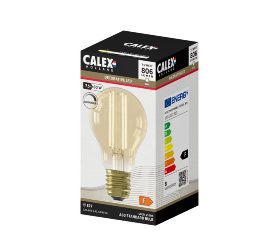 Gold Bulb Pear-shape A60 E27 (CRI80) - 7,5W