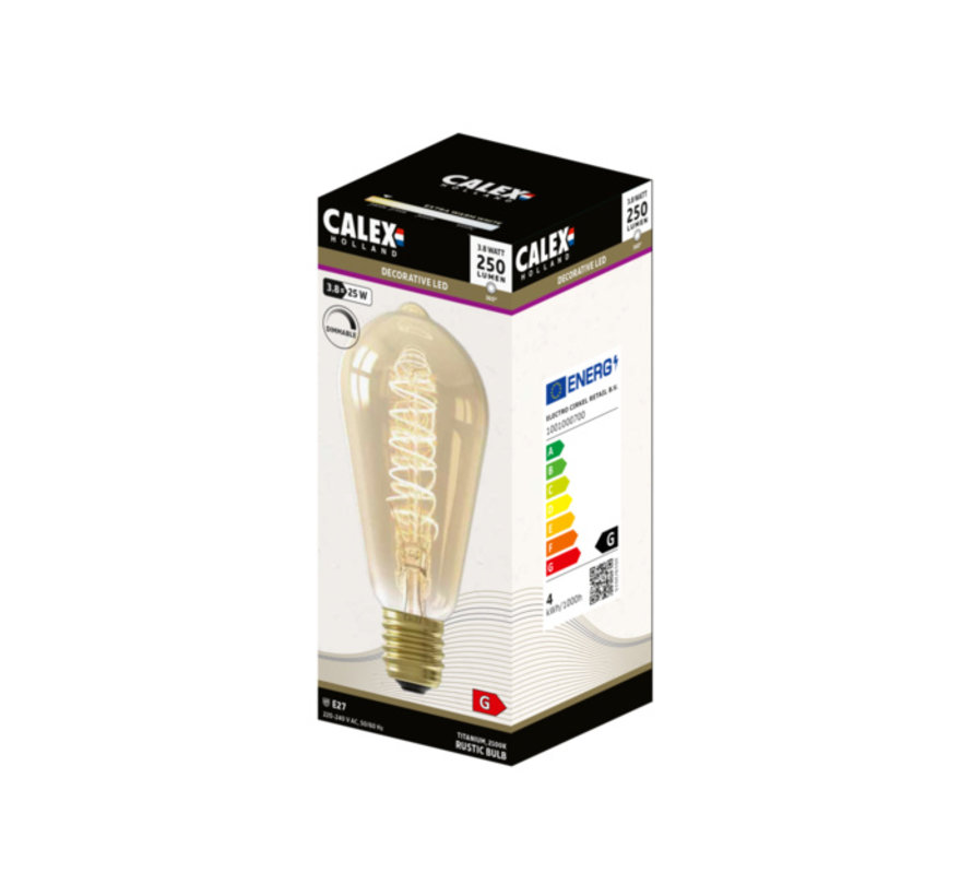 LED-Lampe Gold Curved ST64 Eichhörnchenkäfig E27