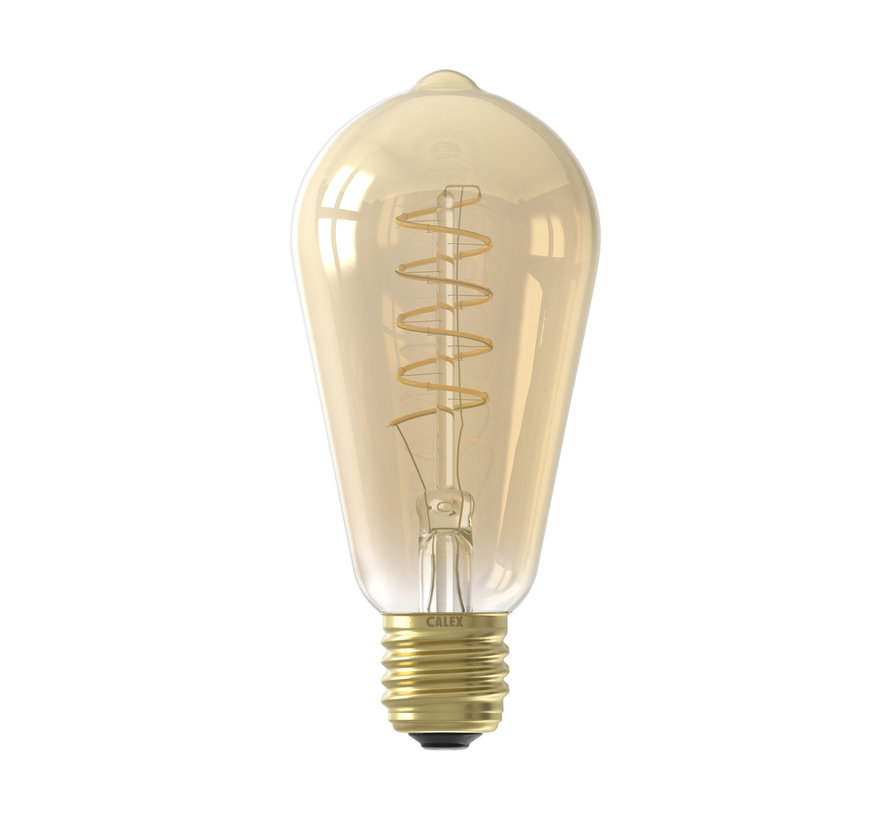 LED lamp Curved goud ST64 Squirrel Cage E27