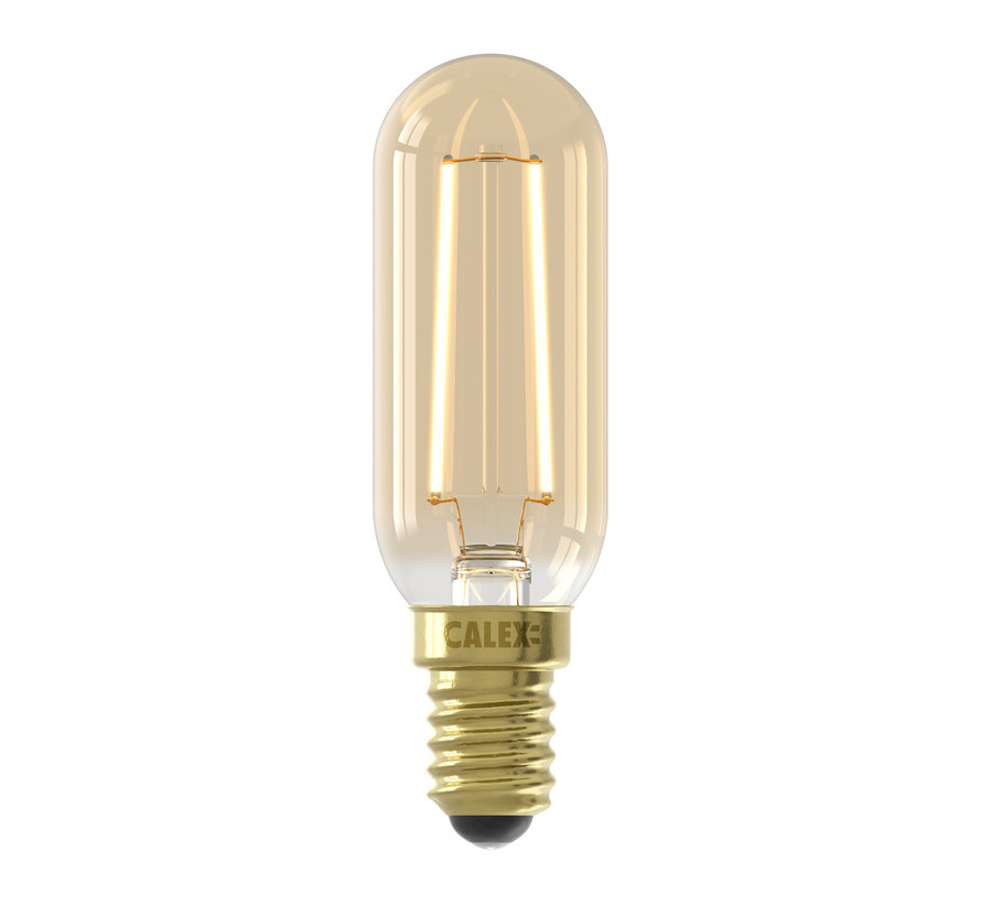 Gold LED Straight Filament - Tube Lamp - E14 - 3,5W - 250 lm - 2100K - Dimmable