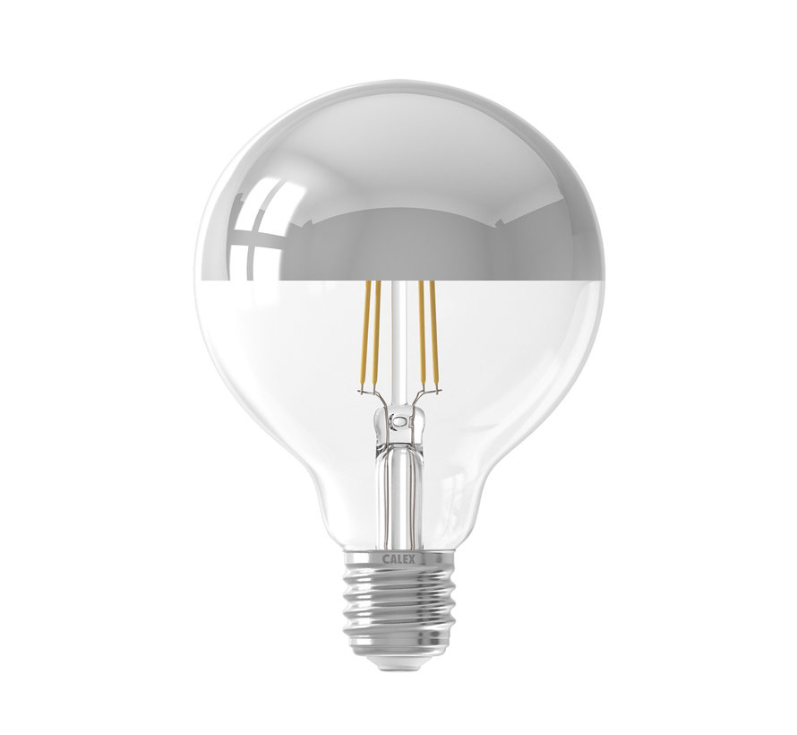 LED light Filament - Silver Bowl-mirror lamp - Globe G95 - E27 - 3,5W - 250 lm -2300K - Dimmable