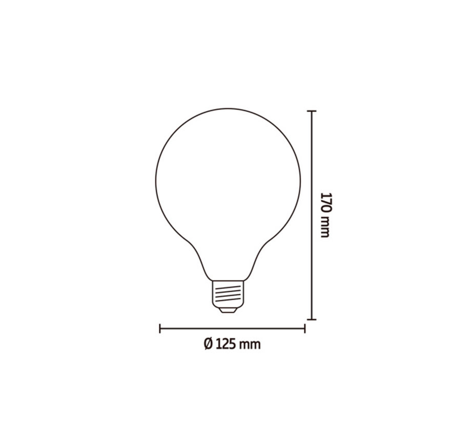 LED Filament - Crown Titanium - Globe G125 - E27 - 3,5 W - 40 lm - 2000K - Dimbaar