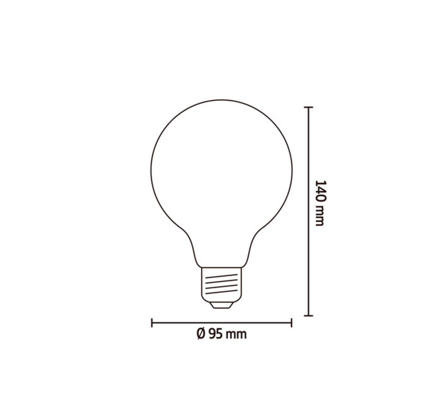 LED-Lampe Filament - Halbspiegel Silber - G95 - E27 - 250 lm - 2300K - Dimmbar