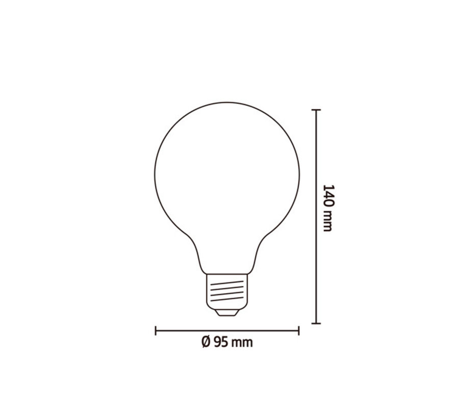 LED light Filament - Silver Bowl-mirror lamp - Globe G95 - E27 - 3,5W - 250 lm -2300K - Dimmable