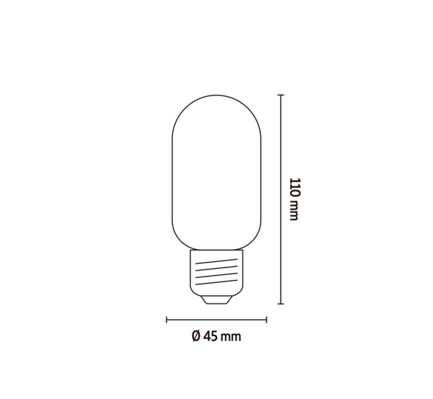 LED lamp Flex Filament - Tube T45 - 3,8W E27 - 2100 K - Dimmable | Gold