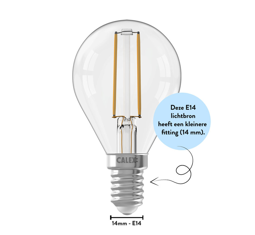 LED lamp helder - Kogellamp - 3,5W E14 - 2700K - Dimbaar