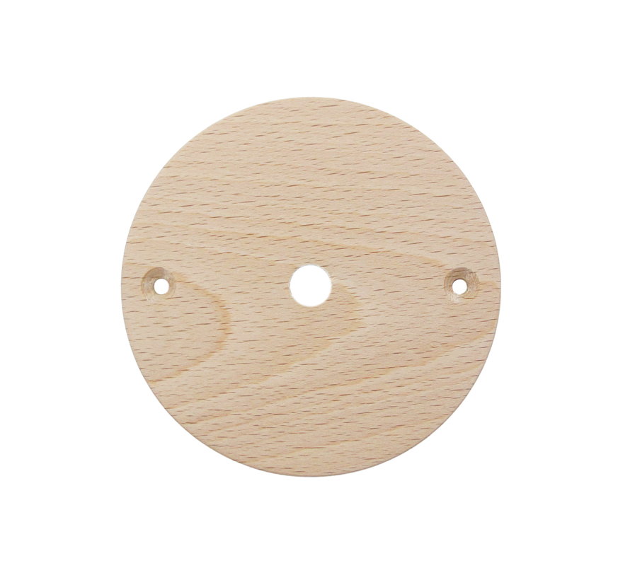 Plafondkap 'Woody' rond hout - 1 snoer - Ø95mm