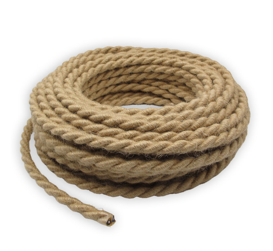 Fabric Cord Jute - round, twisted, raw yarn - ø12mm