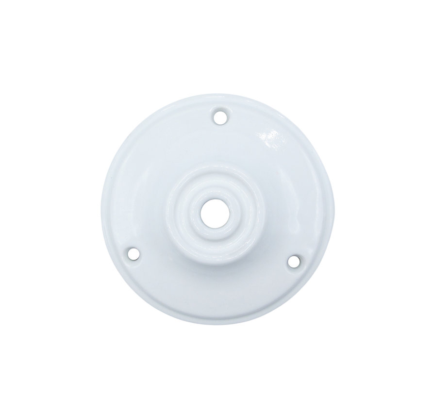 Porcelain Ceiling Rose - Ø104 mm - 1 cord - White