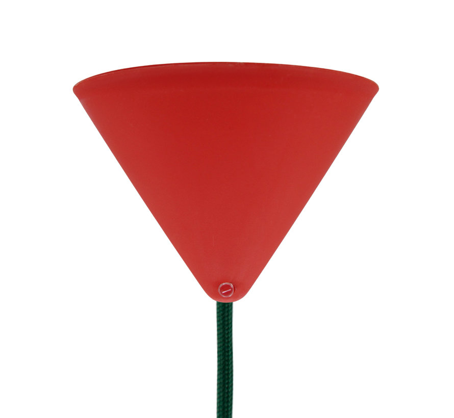 Ceiling rose plastic conical 'Axell' - 1 cord - Ø120mm | Red