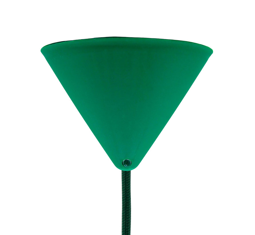 Ceiling rose plastic conical 'Axell' - 1 cord - Ø120mm | Dark green