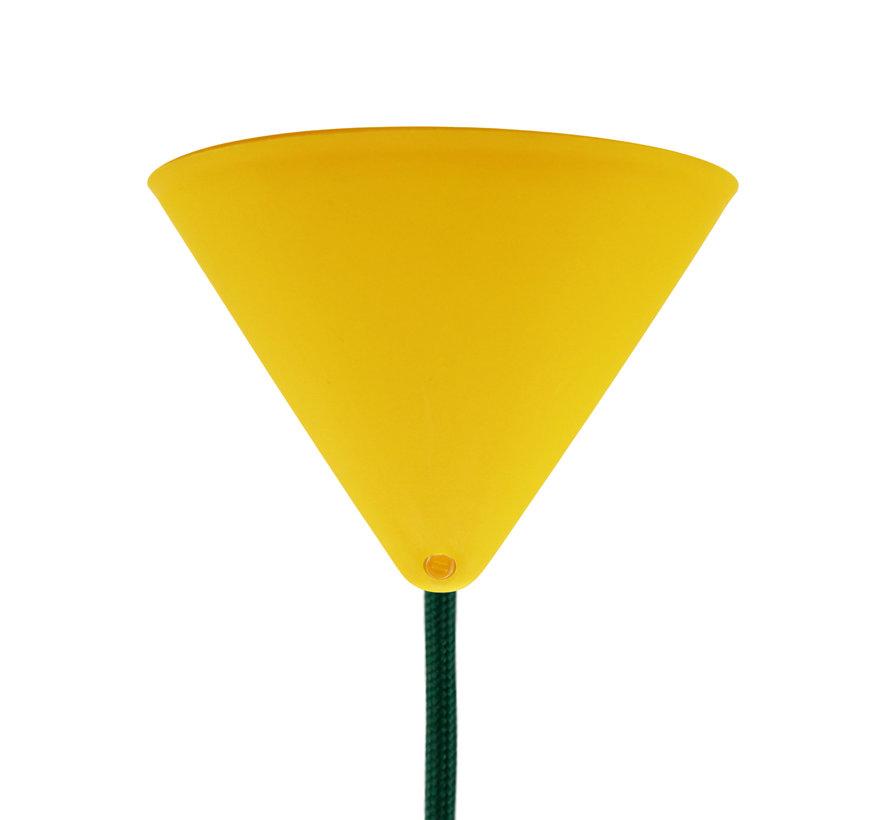Ceiling rose plastic conical 'Axell' - 1 cord - Ø120mm | Yellow