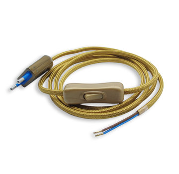 Kynda Light Power cord with switch and plug | Gold (flat)
