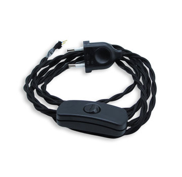 Kynda Light Power cord with switch and plug | Black (twisted)