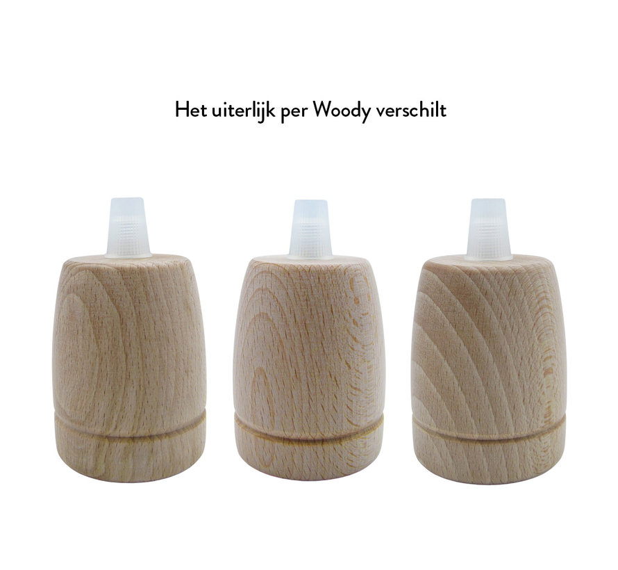 Wooden Lamp Holder 'Woody' Classic E27