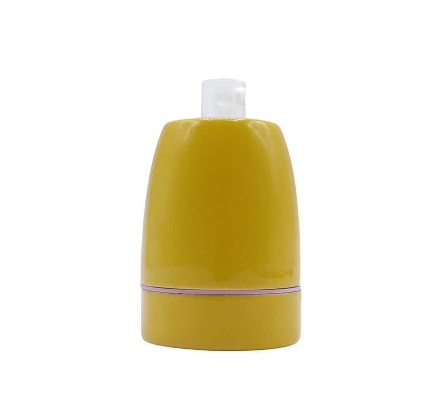 Porcelain Lamp Holder 'Loki' E27 (grounded) | Coloured Edition | Yellow