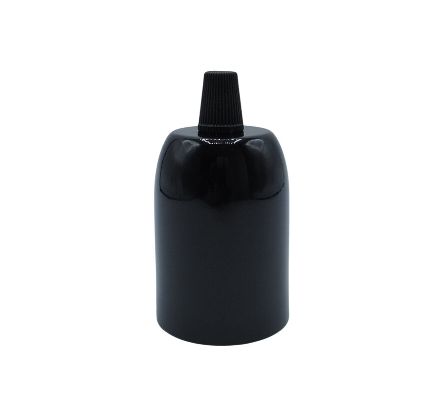 Metal Lamp Holder 'Soren' Glossy Black E27