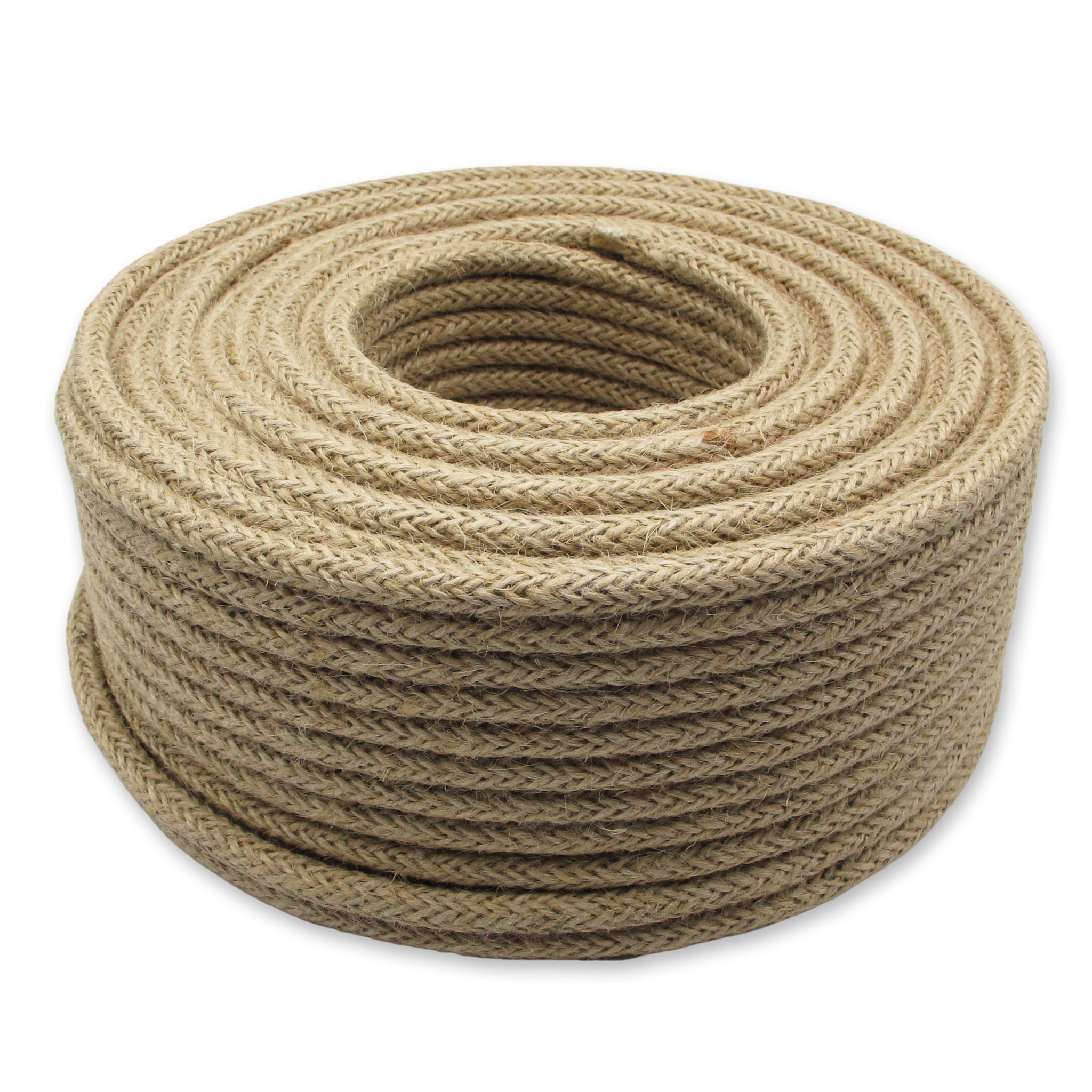 Fabric Cord Jute - Raw Yarn - Braided - 3-pole version - Kynda Light