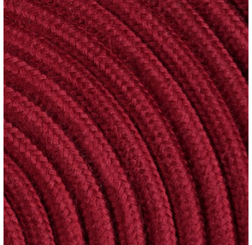 Kynda Light Fabric Cord Cherry Red - round, linen