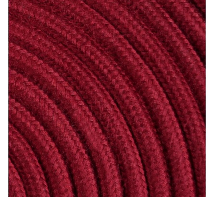 Fabric Cord Cherry Red - round, linen