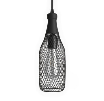 Kynda Light Wire Mesh Lampshade Bottle 'Balor' | Black