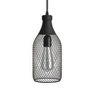 Kynda Light Wire Mesh Lampshade Bottle 'Balor XL' | Black