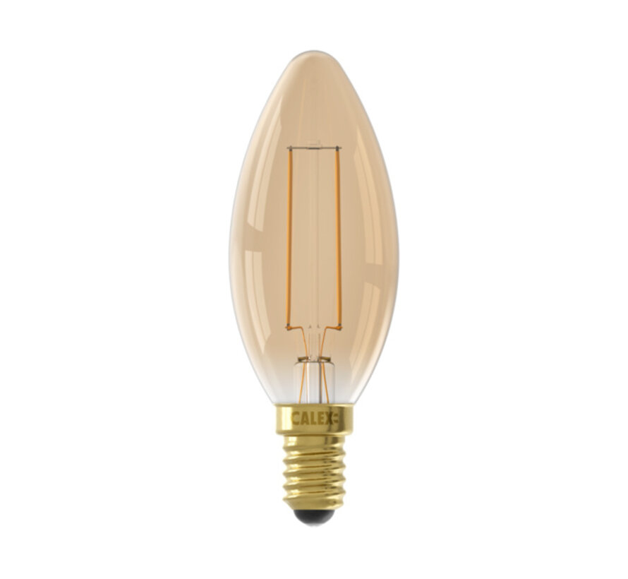 LED Straight Filament Candle Lamp Gold - E14 - 3,5 W - 250lm - 2100K - extra warm white - dimmable