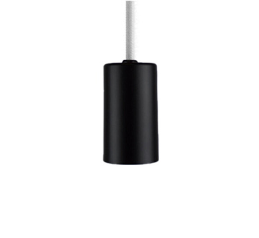 Lamp holder 'Arvid' metal with hidden cable clamp E27 Black