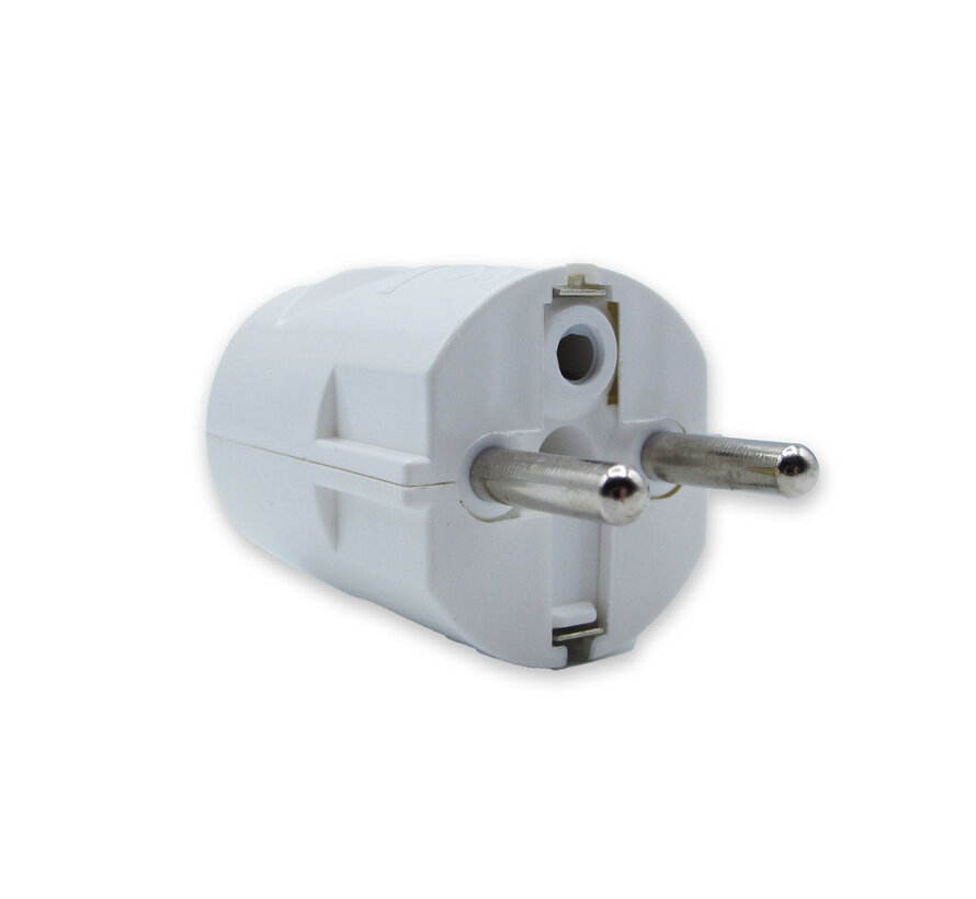 Plug round (grounded and pin ground) | White