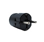 Plug round (grounded / pin ground) black (NL+BE)