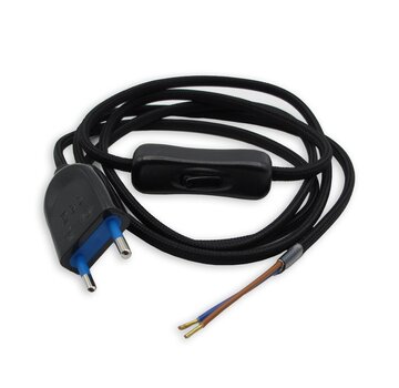 Kynda Light Power cord with switch and plug | Black (flat)