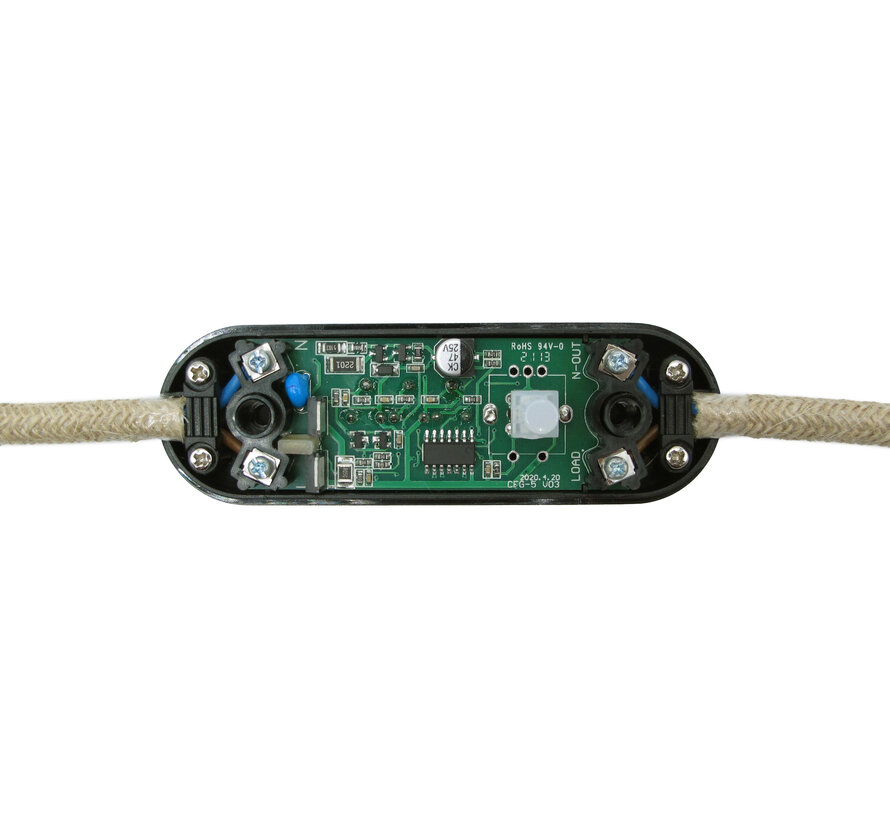 Kabeldimmer / Schnurdimmer - Universal mit Druckknopfsteuerung | Schwarz
