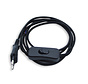 Black Flat Power cord with switch and plug (2-pole)