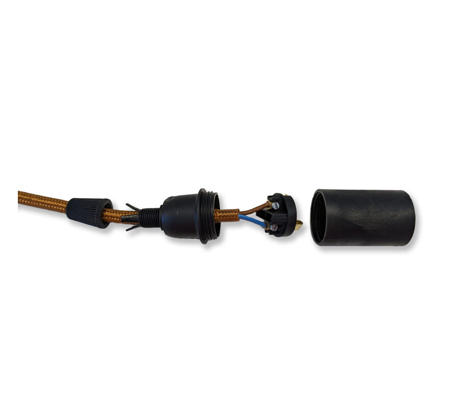 Plastic Lamp Holder - Black (E14)
