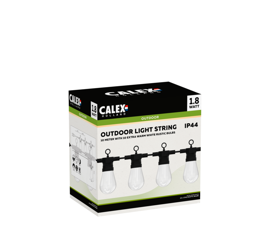 Calex Vibey Outdoor Party String - 10 meter - 10 light bulbs