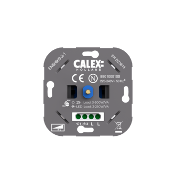 Calex Universal Built-in-Wall LED Dimmer - with cover plate (3-250W)