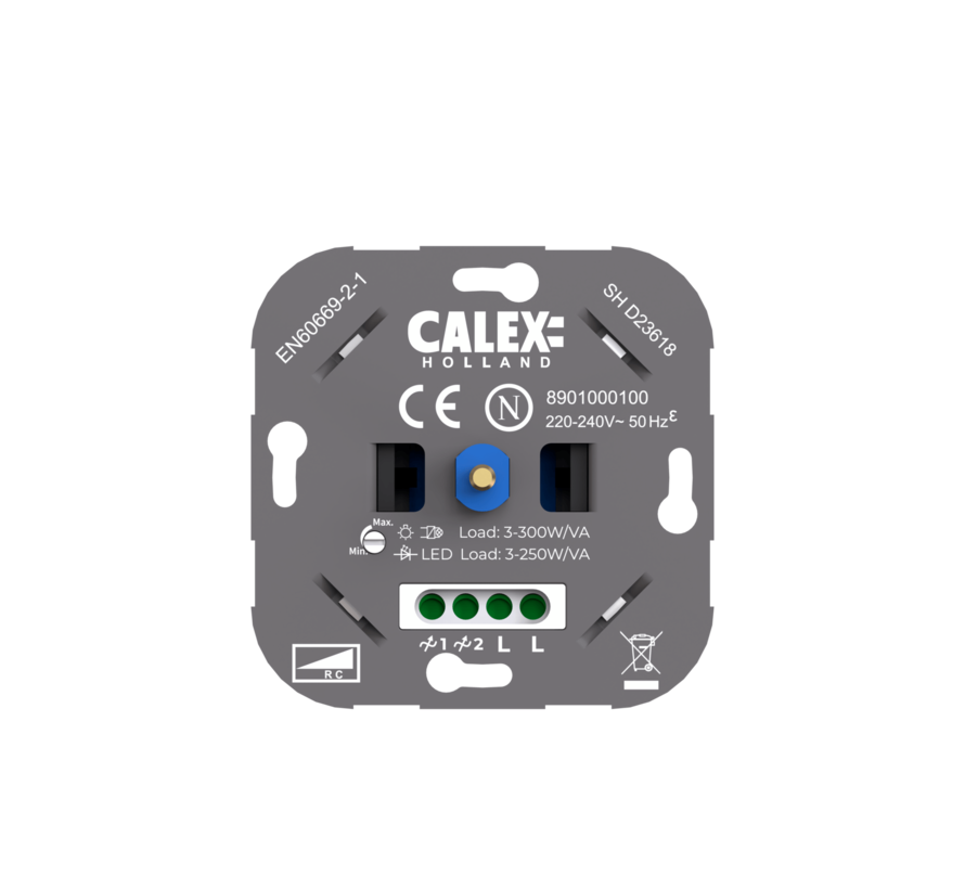 Calex Universeller Eingebauter Dimmer für LED mit Deckplatte - (LED - max. 250W) - 8901000100