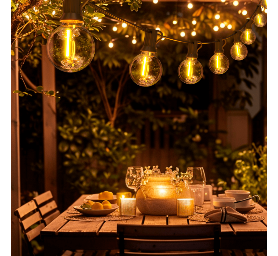 Calex Vibey Outdoor Party String - Calex lichtsnoer buiten - 45 meter - 75 lampjes