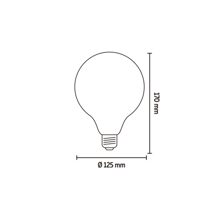 Globe G125 Clear Straight LED-filament 220-240V 4.5W 470lm 2700K E27 Dimbaar met LED dimmer