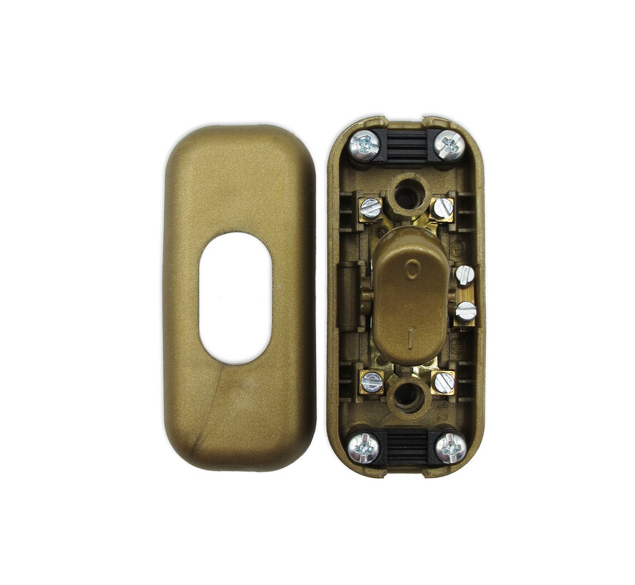 Cord switch Gold (2-pole - with extra Terminal block for earth wire)