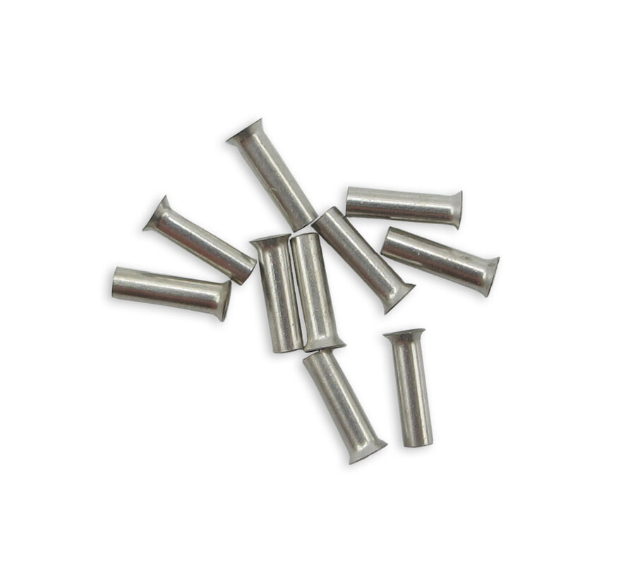 Wire end / crimp ferrules - 0.75mm² uninsulated silver-plated length 6mm