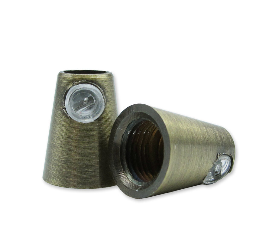 Strain relief conical with inner thread - Metal cable wire cord grip - M10x1  | Antique Bronze