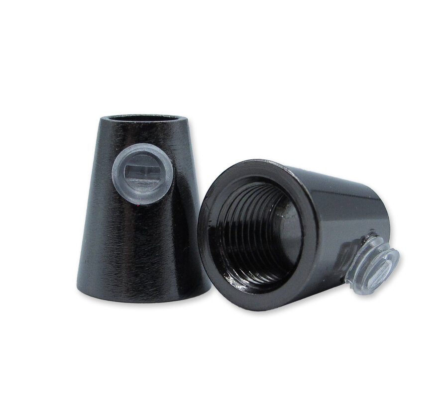 Strain relief conical with inner thread - Metal cable wire cord grip - M10x1  | Dark Grey