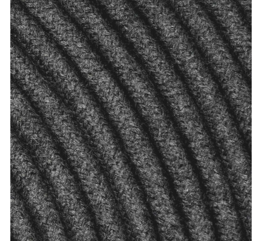 Fabric Cord Amer Coal / Dark Grey - round, linen